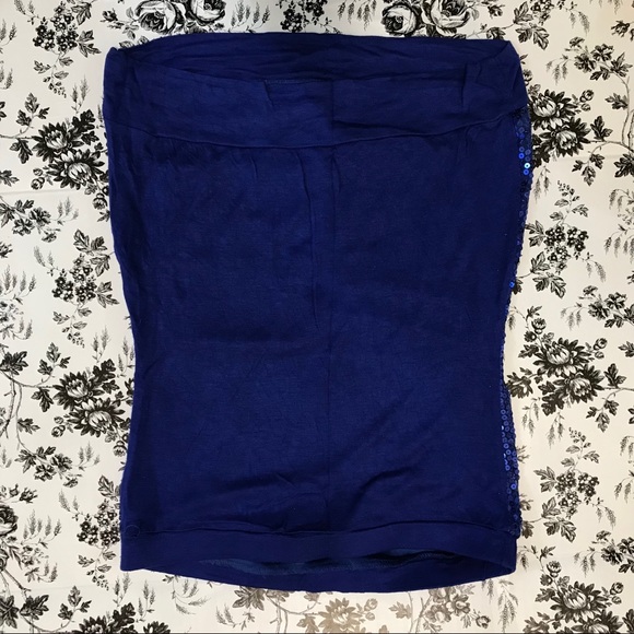 Royal Blue Sequin Tube Top - Picture 2 of 6